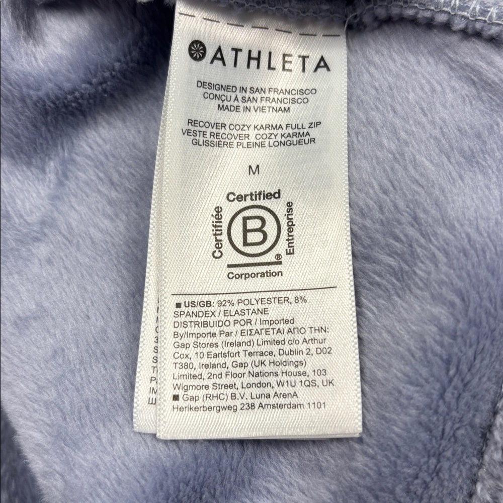 Athleta Light Cozy Karma zip fleece jacket, M, light blue - Picture 8 of 11